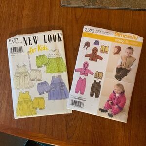 2 PATTERNS - Simplicity and New Look for Babies and Toddlers
